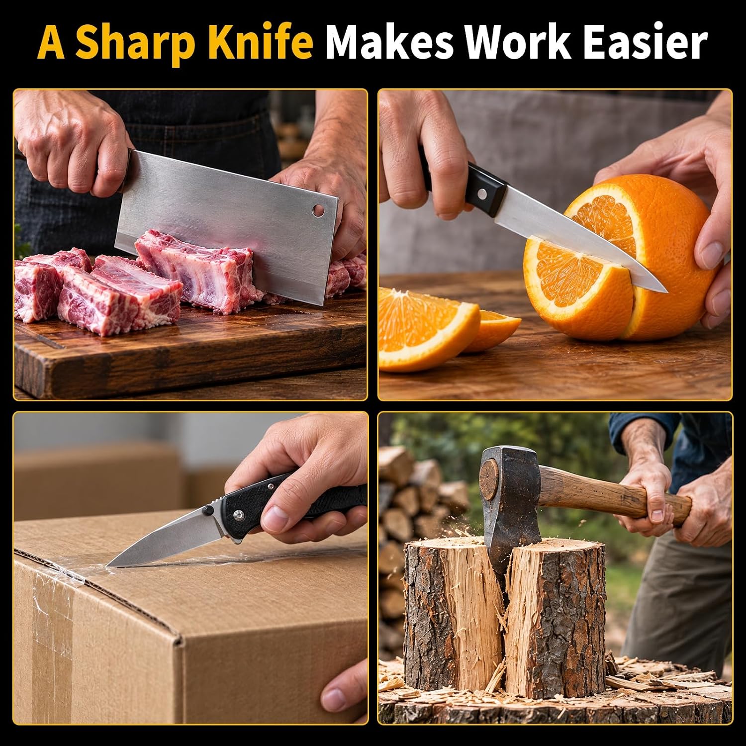 Knife Sharpening Stone Whetstone 1000 6000 - Yeni Çift Taraflı Bileme Taşı, Ön