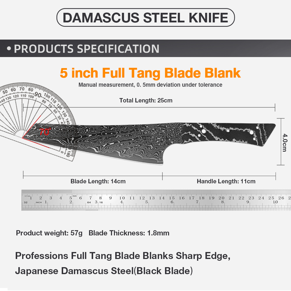 Japon Siyah Bıçak Şam Çelik Ha - Knife Blade Blank Damascus Steel Forged incelemesi ve fiyatı