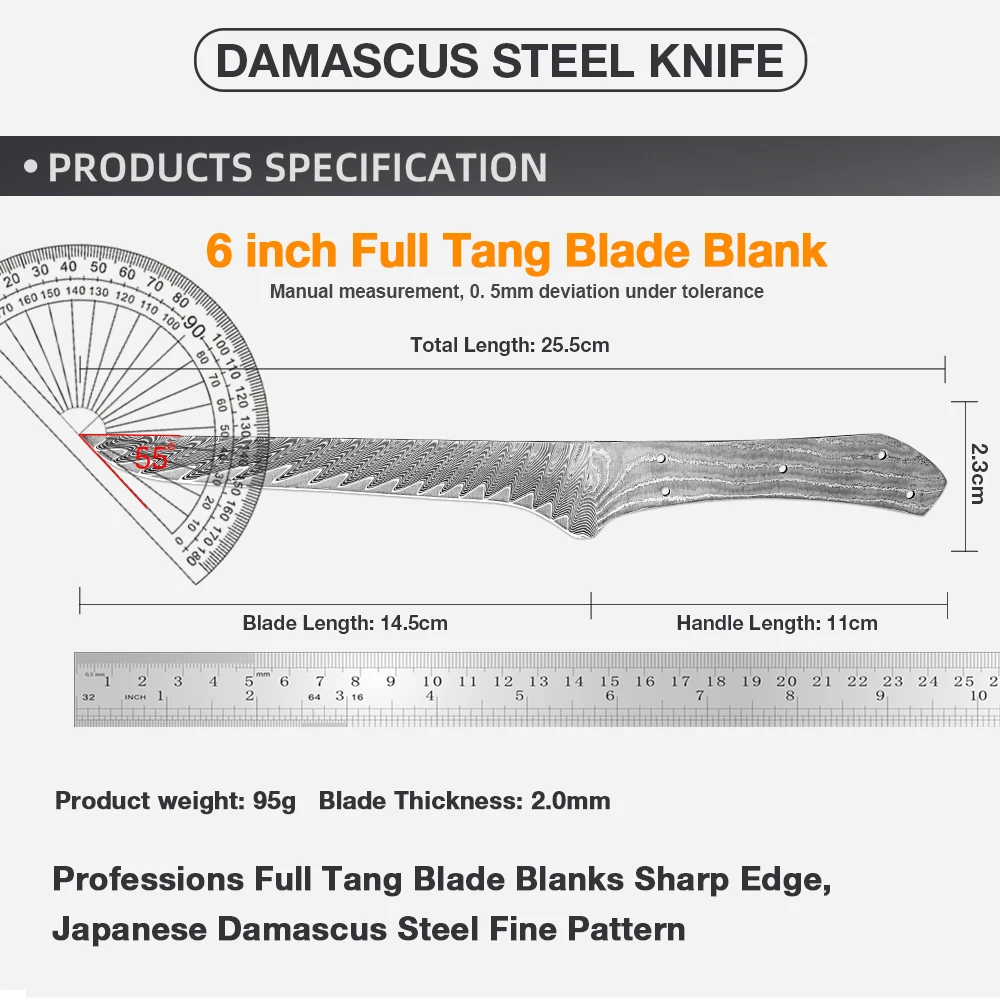 El Dövme Şam Çelik kemiksi sap - Knife Blade Blank Damascus Steel Forged incelemesi ve fiyatı