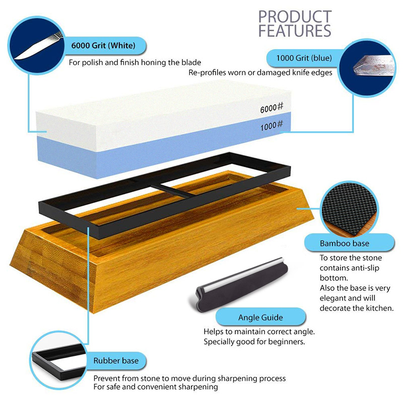 Bileme Taşı Bıçak Bileyleyici  - Knife Sharpening Stone Whetstone 1000 6000 incelemesi ve fiyatı